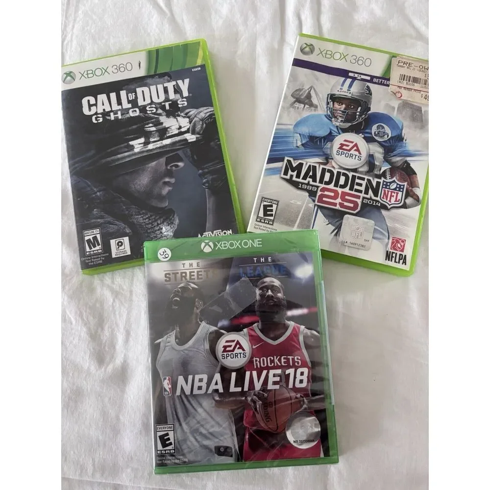 Microsoft Xbox 360 Madden 25 And Call Of Duty Ghost  Xbox One Nba Live 18 (2796)
